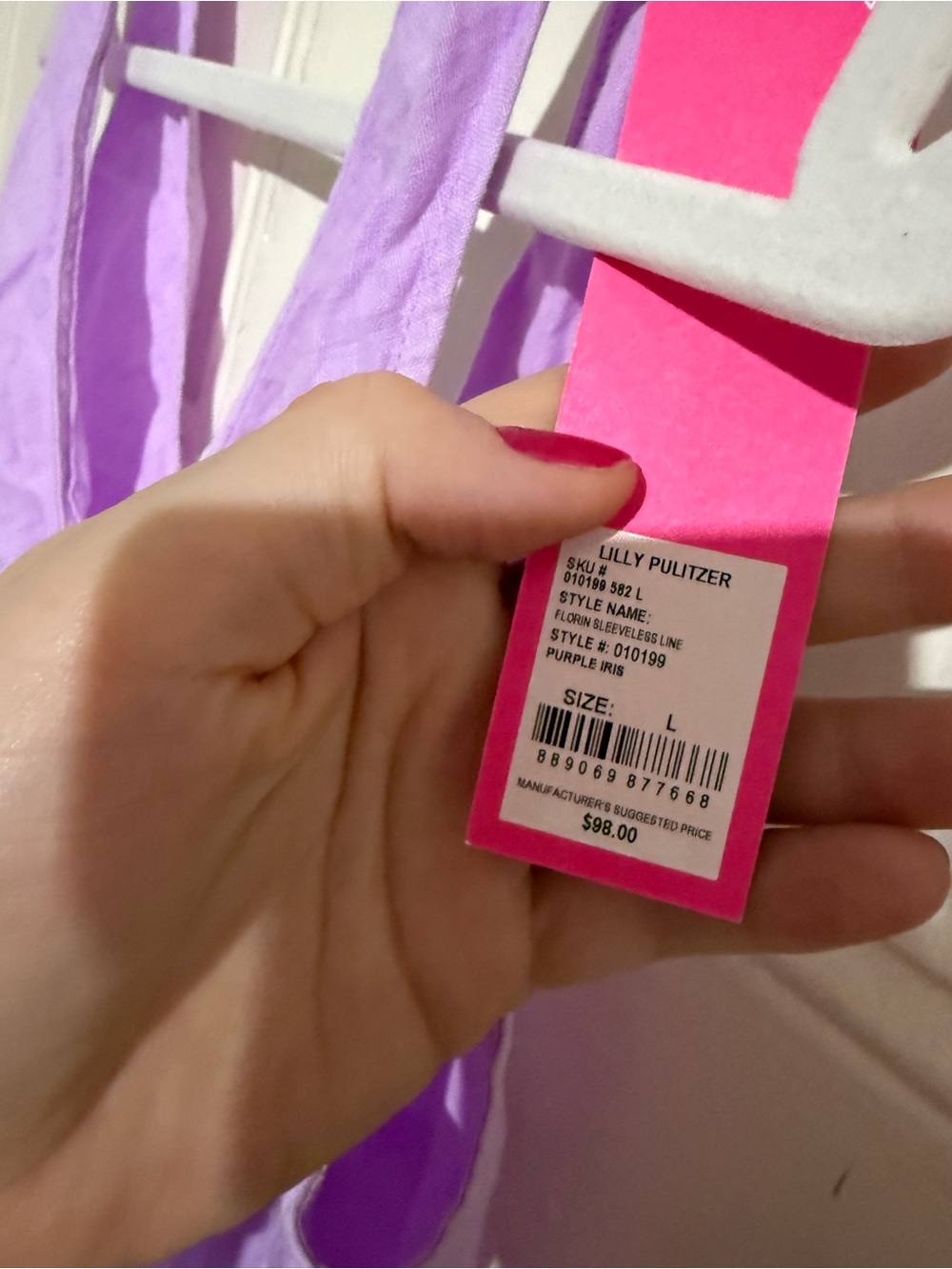 Lilly Pulitzer Lavender V-Neck Tank Top - Picture 3 of 3